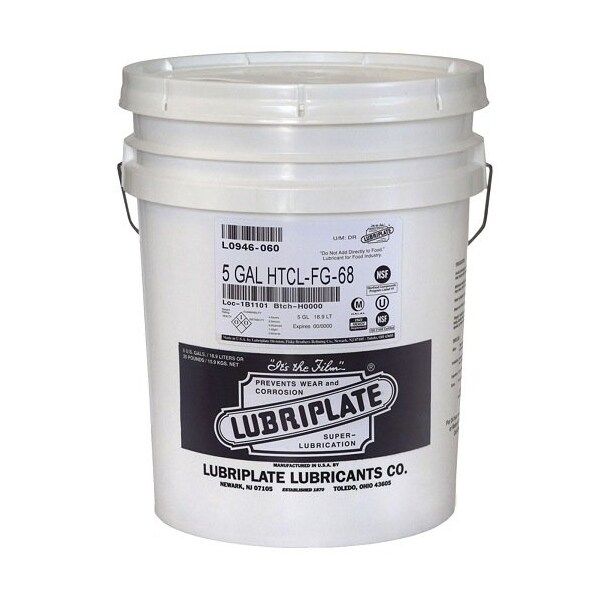 Lubriplate Food Grade Oil, Polyolester Based Sythetic, Pail, Liquid HTCL-FG 68 5GAL PAIL ; L0946-060 - main